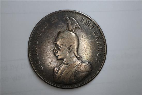 A William II Deutsch Ostafrika 2 Rupien coin, 1894 (German East Africa)